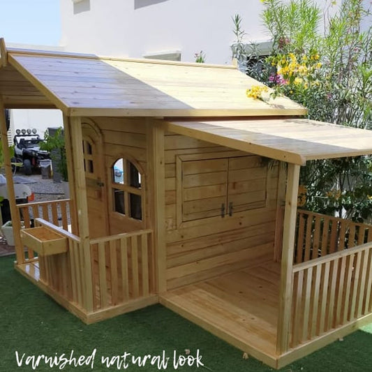A wooden cubby house for your kids