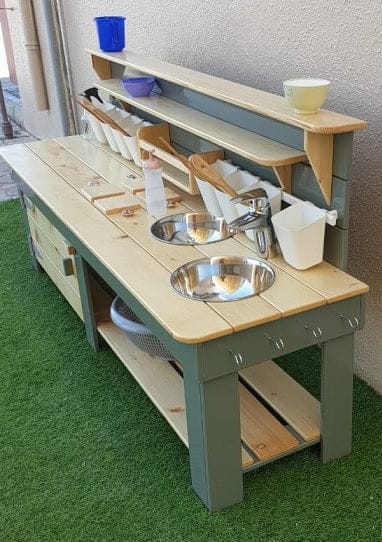 Wooden kids mud kitchen