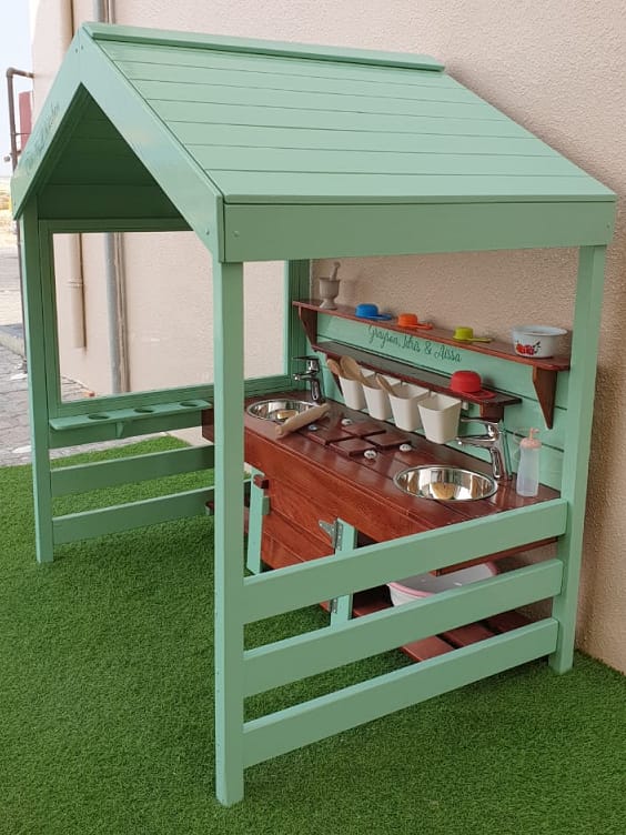 Wooden mud kitchen house