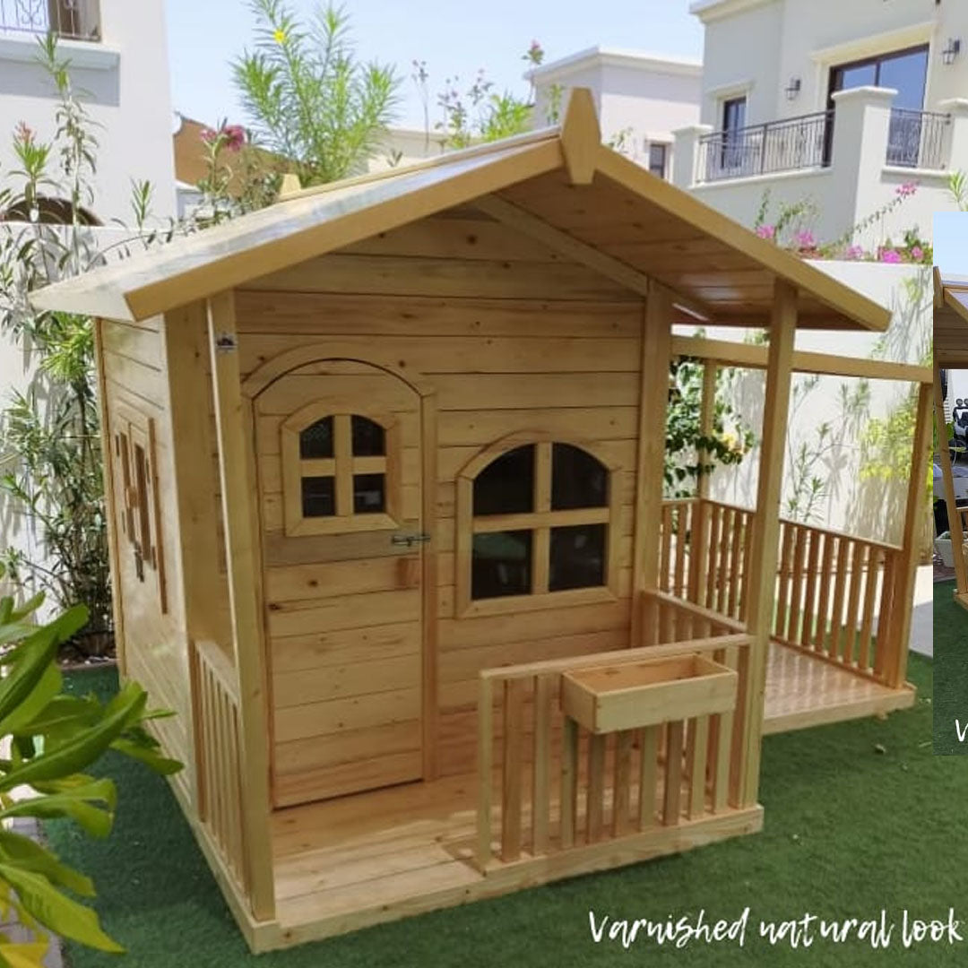 A wooden cubby house for your kids