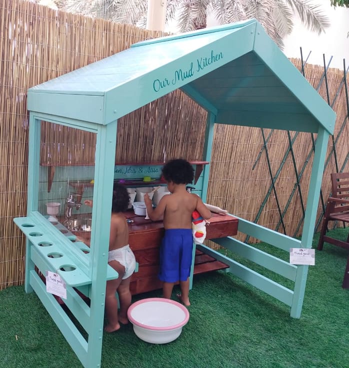 Wooden mud kitchen house